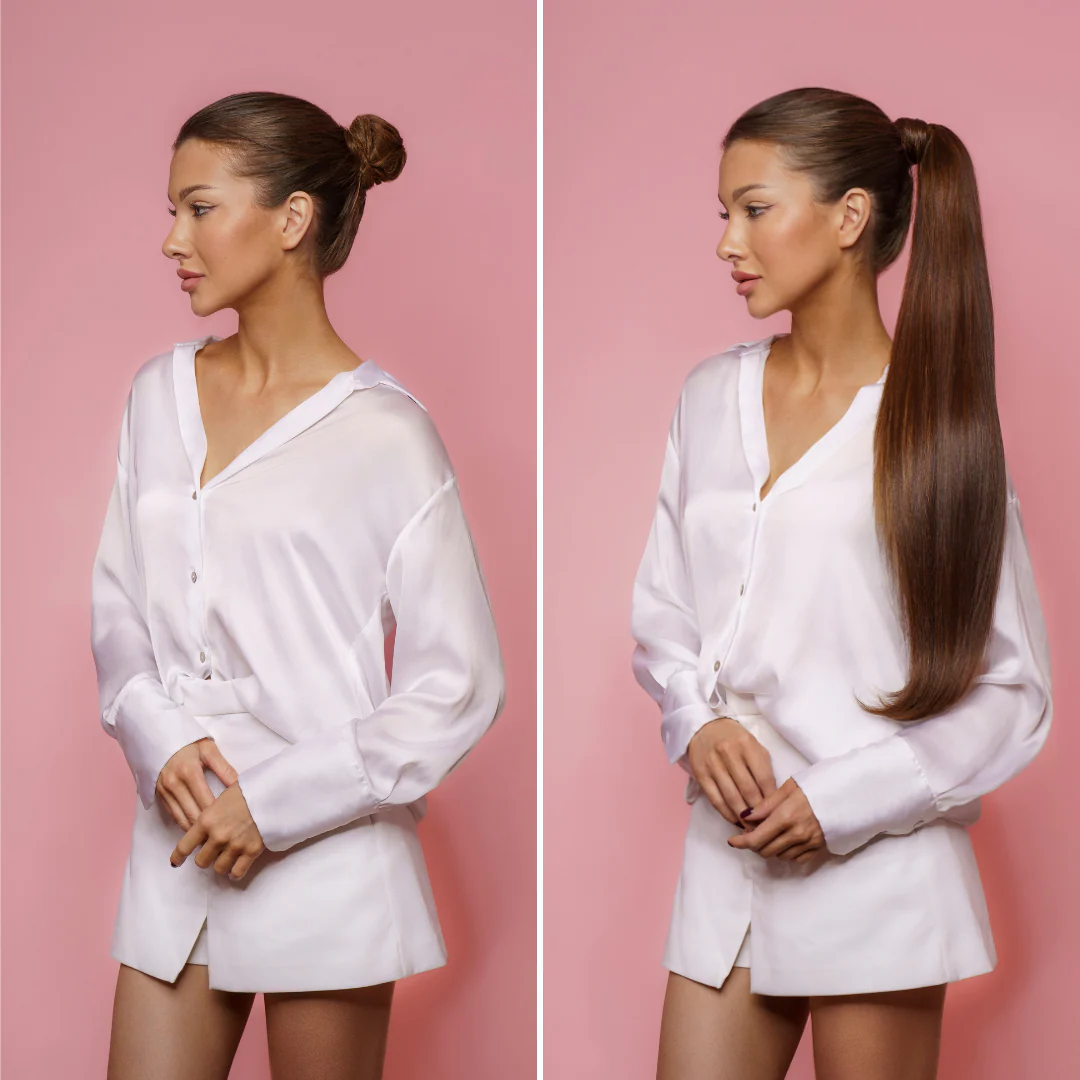 KUCYK NATURALNY 50-70 CM #18 i #22B BALAYAGE CIEMNY BLOND - Image 7