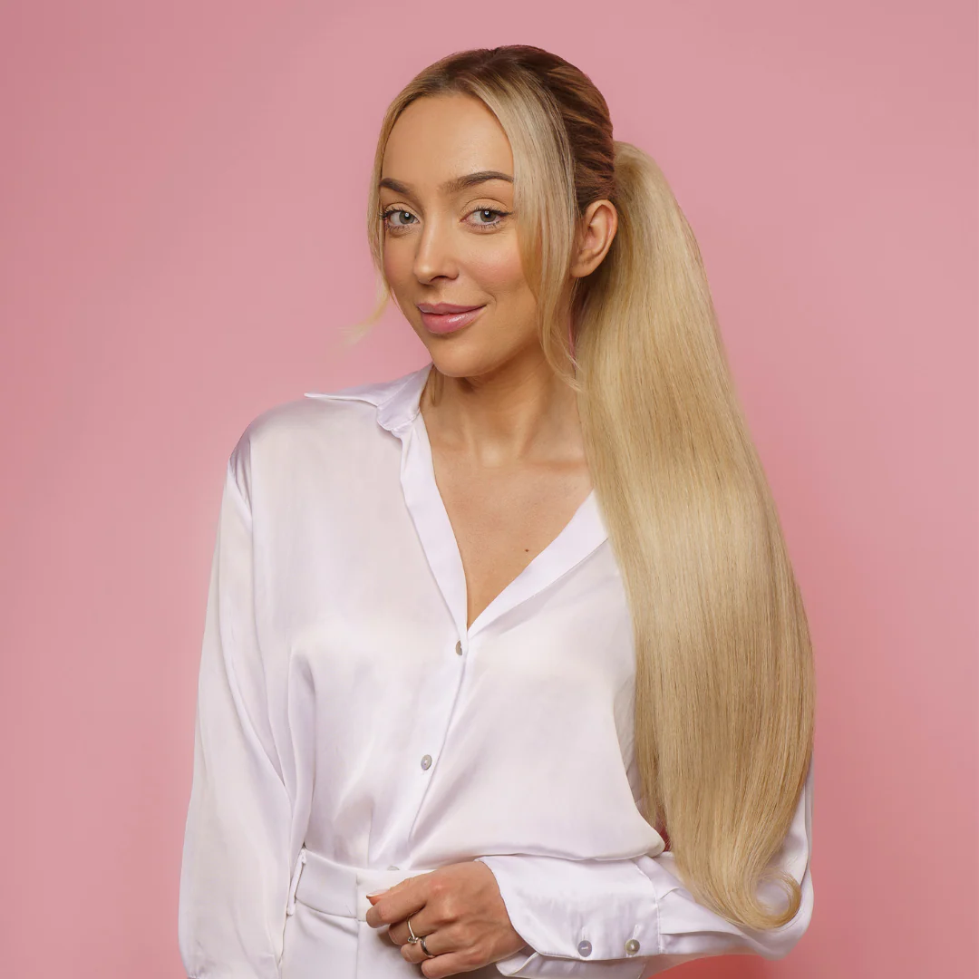 KUCYK NATURALNY 50-70 CM #613B JASNY CIEPŁY BLOND - Image 4