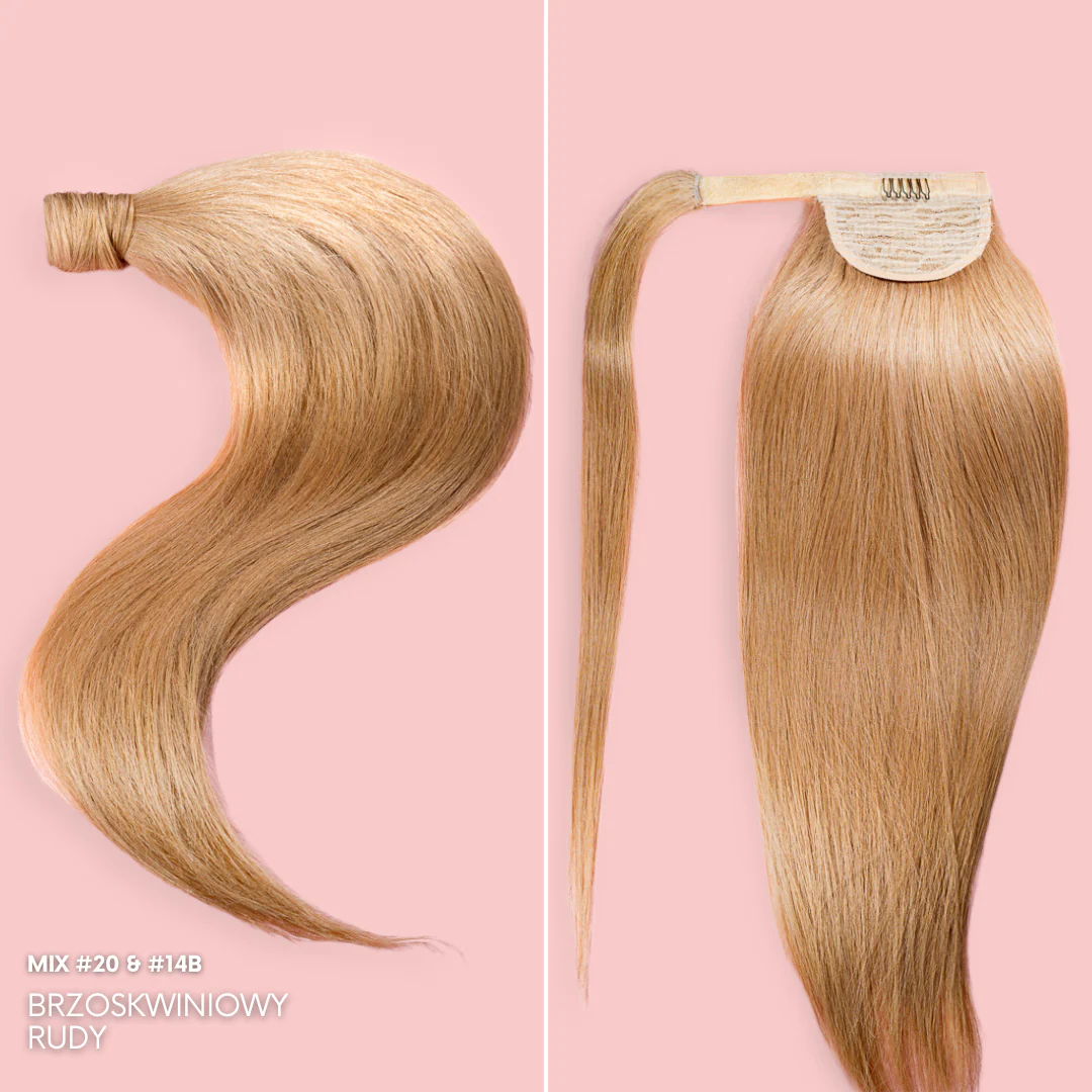 KUCYK NATURALNY 50-70 CM #20 i #14B BRZOSKWINIOWY RUDY - Image 14